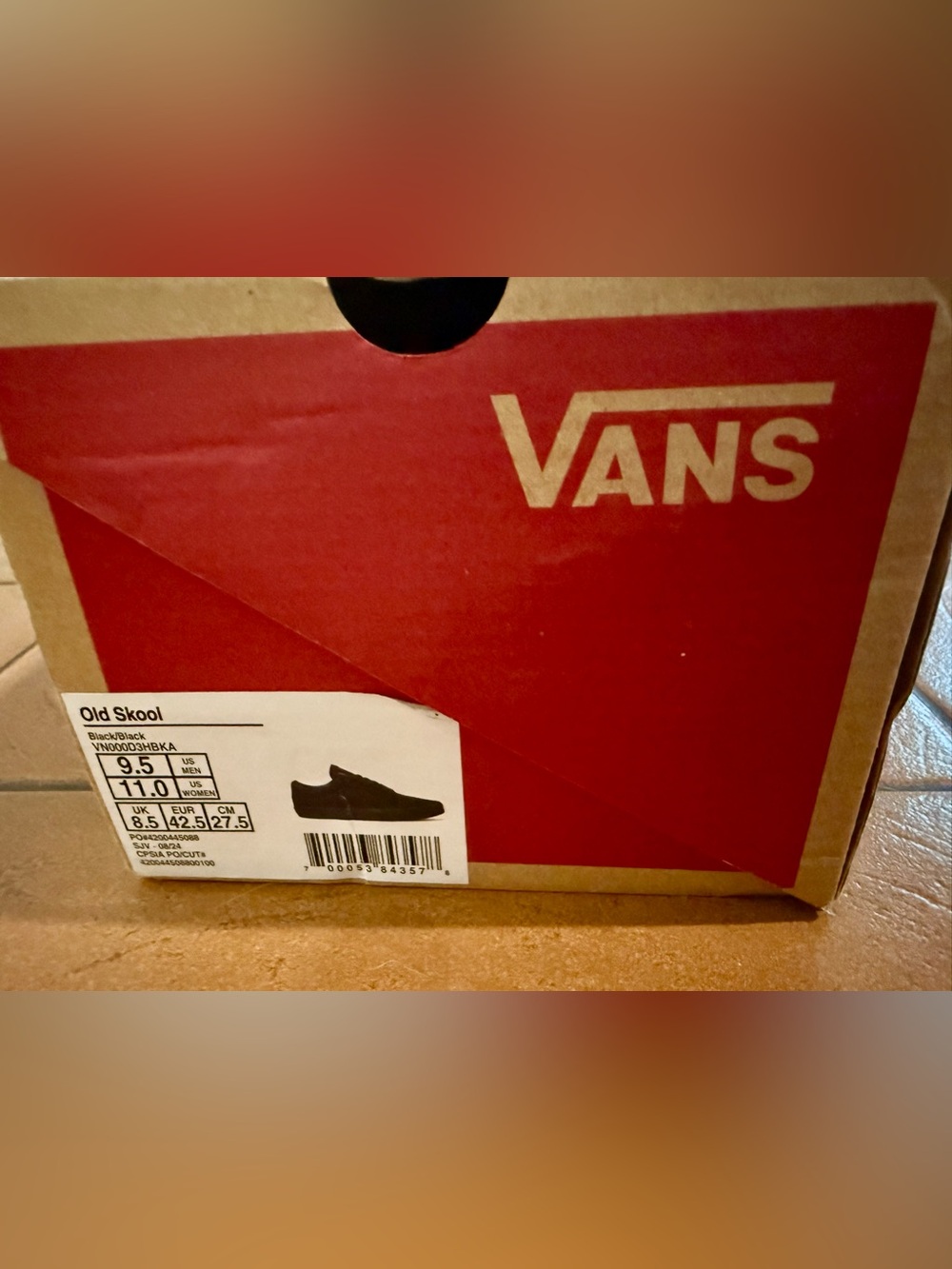 NWT Vans Black Low-Top Canvas Sneakers with Black Stripe Mens 9.5 Women’s 11 - Picture 5 of 11
